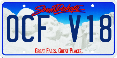 SD license plate 0CFV18