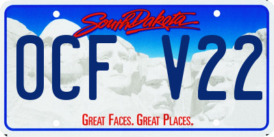 SD license plate 0CFV22