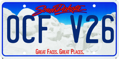 SD license plate 0CFV26