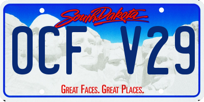 SD license plate 0CFV29