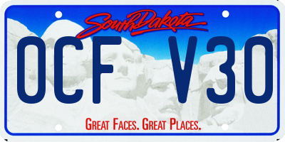 SD license plate 0CFV30