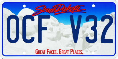 SD license plate 0CFV32