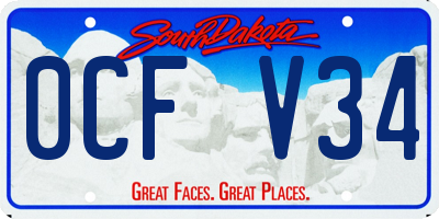 SD license plate 0CFV34