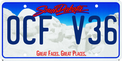 SD license plate 0CFV36