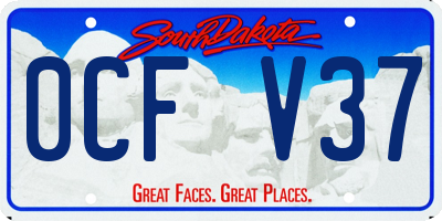 SD license plate 0CFV37