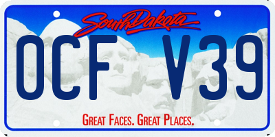 SD license plate 0CFV39