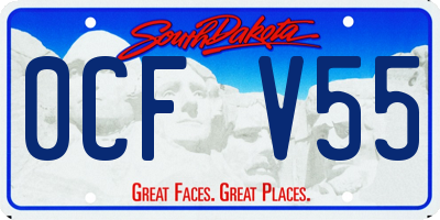 SD license plate 0CFV55