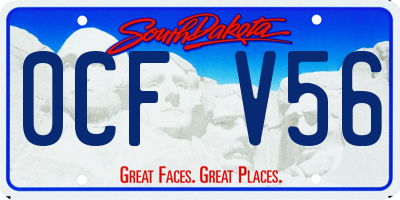 SD license plate 0CFV56