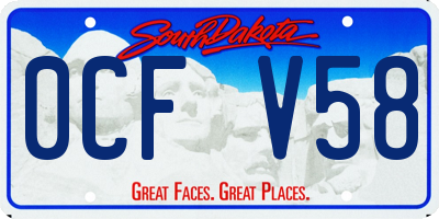 SD license plate 0CFV58