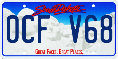 SD license plate 0CFV68