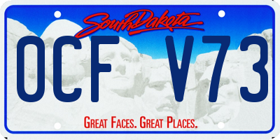 SD license plate 0CFV73