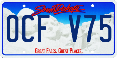 SD license plate 0CFV75