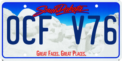 SD license plate 0CFV76