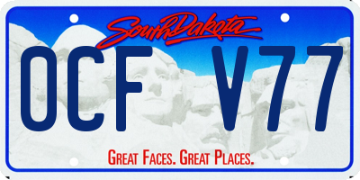 SD license plate 0CFV77