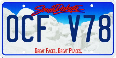 SD license plate 0CFV78