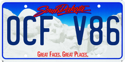 SD license plate 0CFV86
