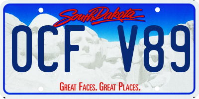 SD license plate 0CFV89