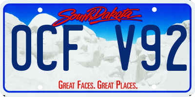SD license plate 0CFV92