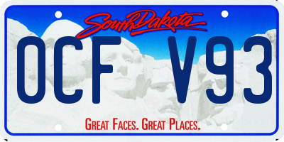 SD license plate 0CFV93