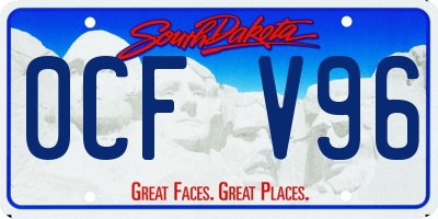 SD license plate 0CFV96