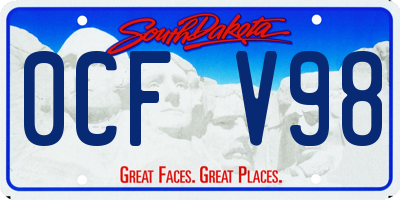 SD license plate 0CFV98