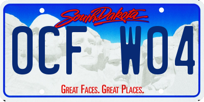 SD license plate 0CFW04