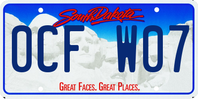 SD license plate 0CFW07