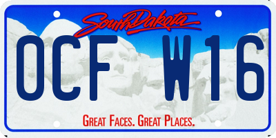 SD license plate 0CFW16