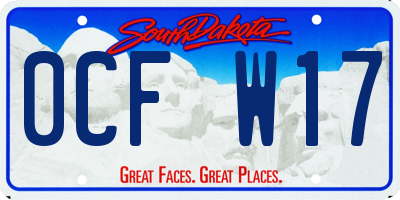 SD license plate 0CFW17