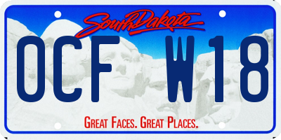 SD license plate 0CFW18