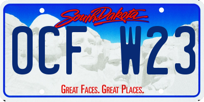 SD license plate 0CFW23
