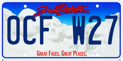 SD license plate 0CFW27