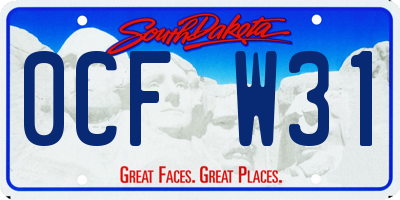 SD license plate 0CFW31
