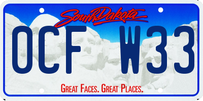 SD license plate 0CFW33