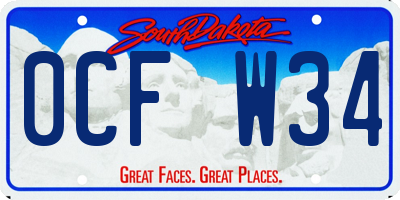 SD license plate 0CFW34