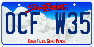 SD license plate 0CFW35