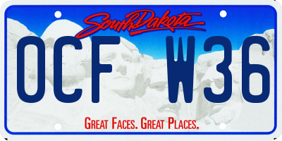 SD license plate 0CFW36
