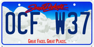 SD license plate 0CFW37