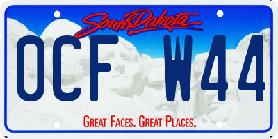 SD license plate 0CFW44