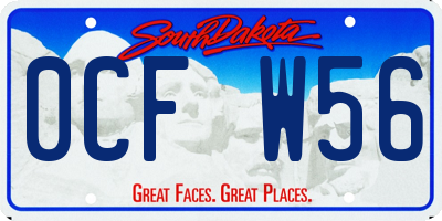 SD license plate 0CFW56