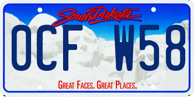 SD license plate 0CFW58