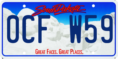 SD license plate 0CFW59