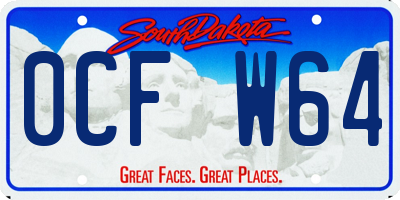 SD license plate 0CFW64