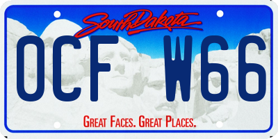 SD license plate 0CFW66