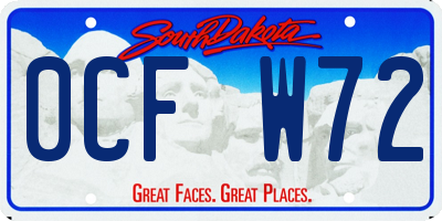 SD license plate 0CFW72