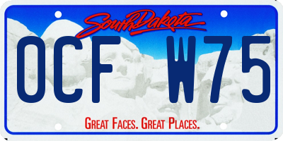 SD license plate 0CFW75