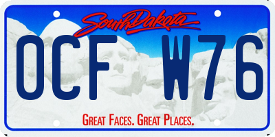 SD license plate 0CFW76