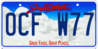 SD license plate 0CFW77