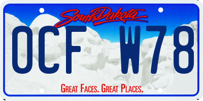 SD license plate 0CFW78