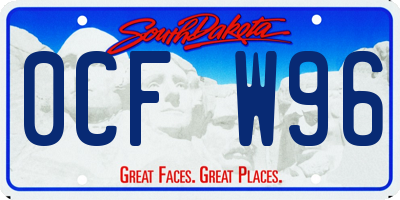 SD license plate 0CFW96